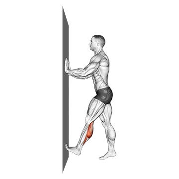 Calf Push Stretch With Hands Against Wall
