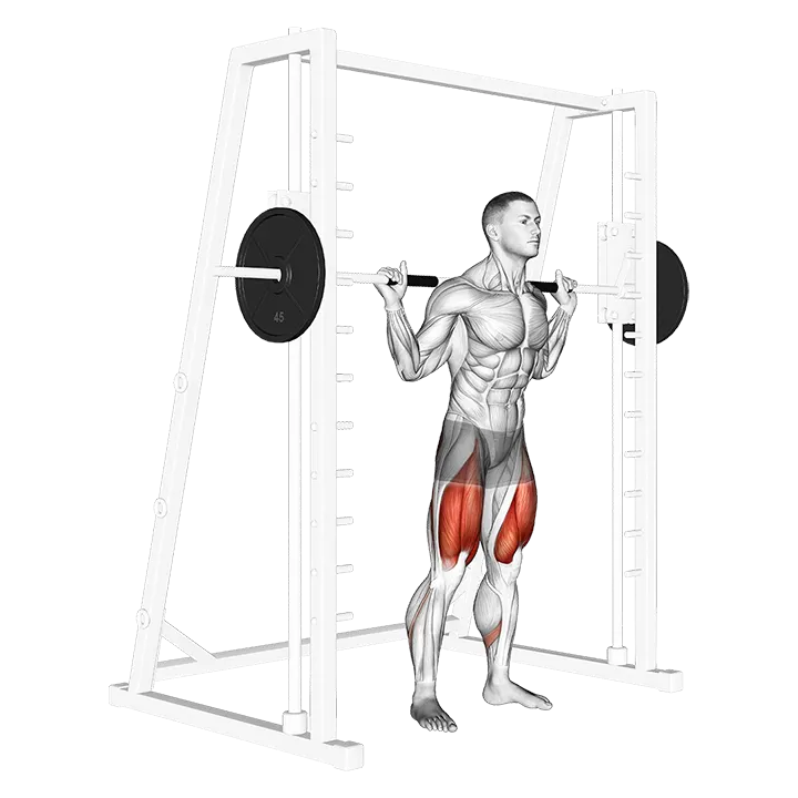 Smith Low Bar Squat exercise animation (Hombre)