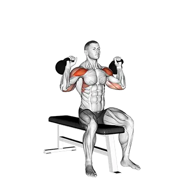 Kettlebell Seated Two Arm Military Press