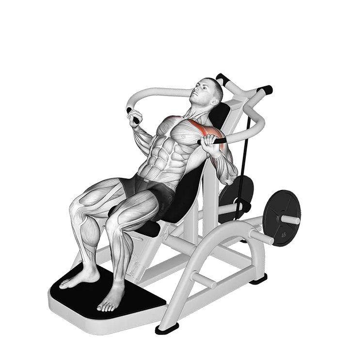 Lever Incline Chest Press (versions 2) exercise animation (Male)