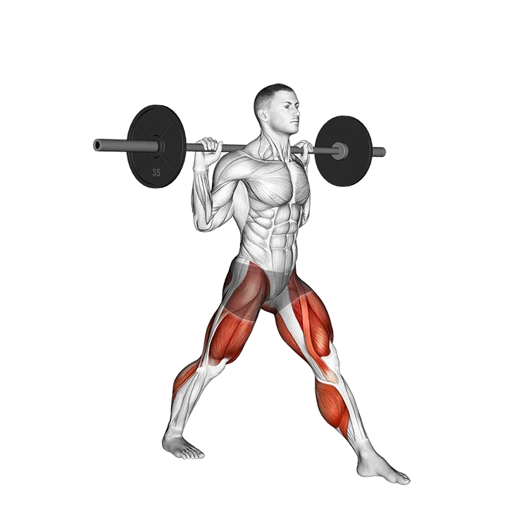 Barbell Split Jump exercise animation (Male)