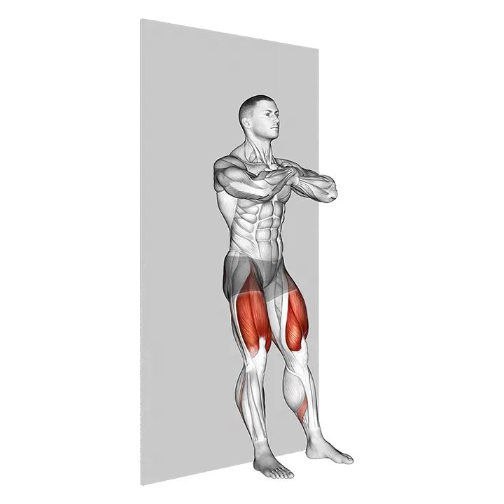 Bodyweight Wall Squat exercise animation (Male)