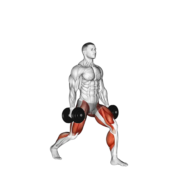Dumbbell Split Jump exercise animation (Male)