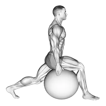 Exercise Ball Hip Flexor Stretch