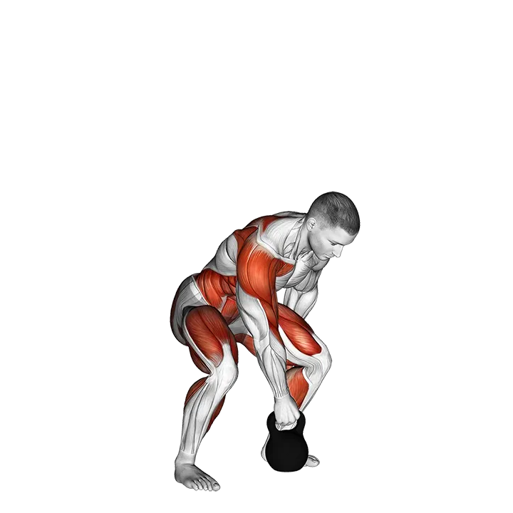 Kettlebell Dead Clean exercise animation (Male)