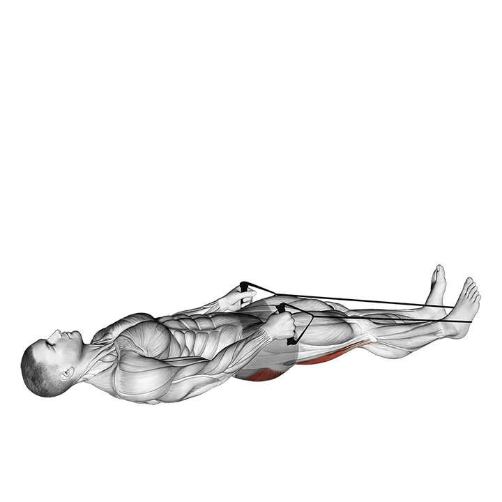 Reclining Big Toe Pose with Rope exercise animation (Männlich)