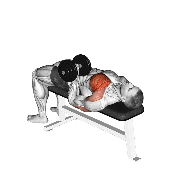 Dumbbell One Arm Reverse Grip Press exercise animation (Male)