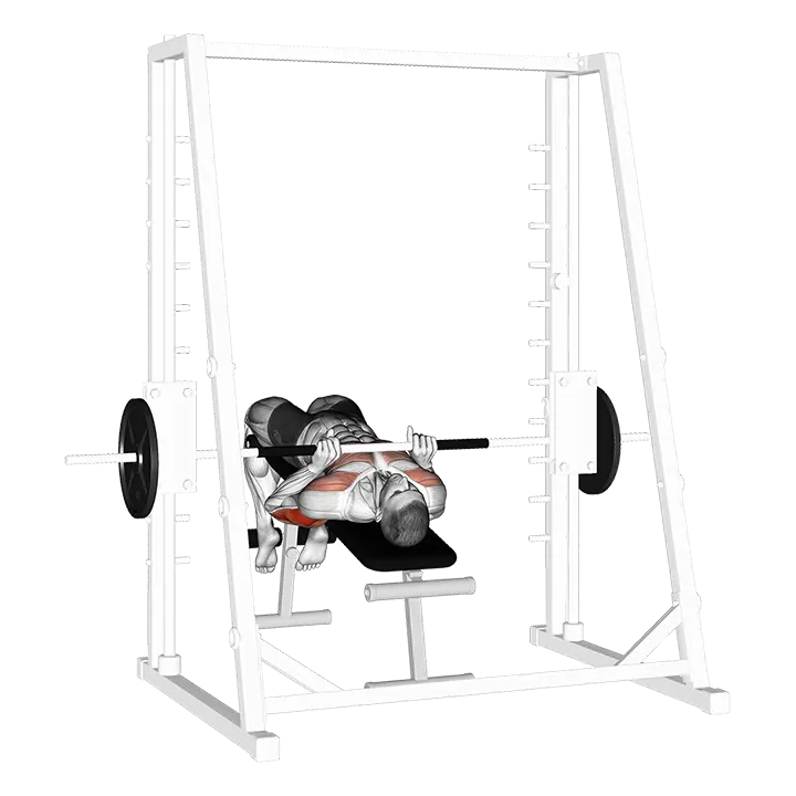 Smith Machine Decline Close Grip Bench Press exercise animation (Male)