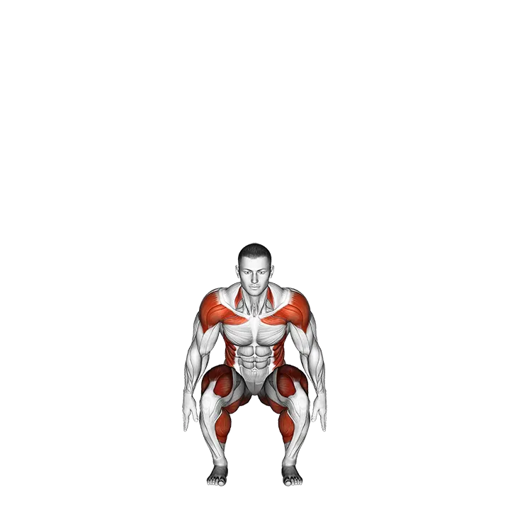 Squat to Overhead Reach with Twist exercise animation (Male)