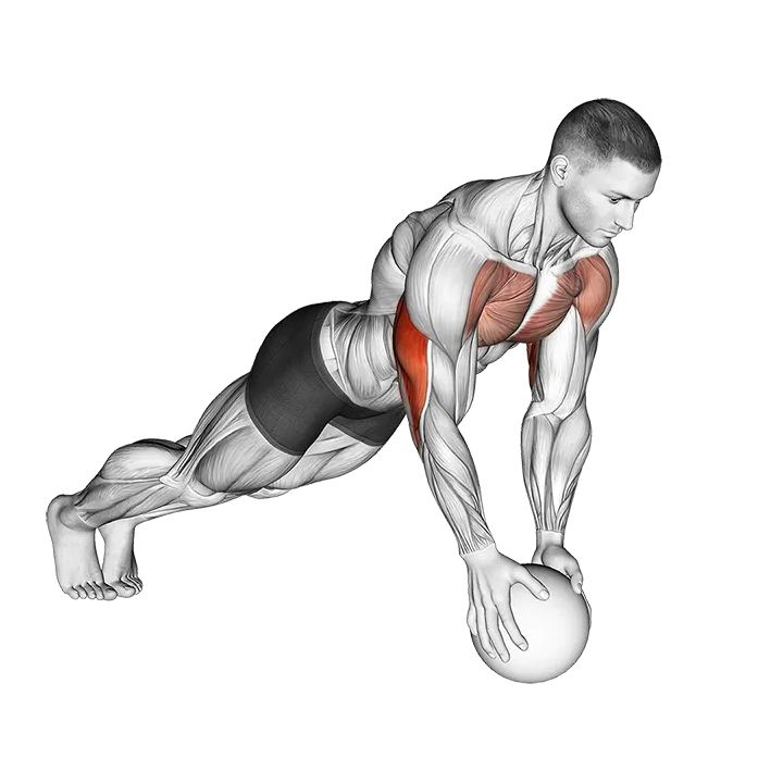 Medicine Ball Close Grip Push Up exercise animation (Male)
