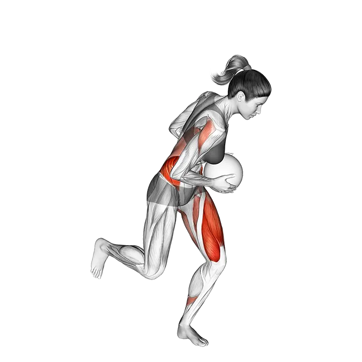Medicine Ball Single Leg Wood Chop exercise animation (Female)