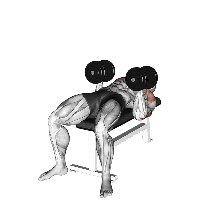 Dumbbell Twisting Bench Press exercise animation (Male)