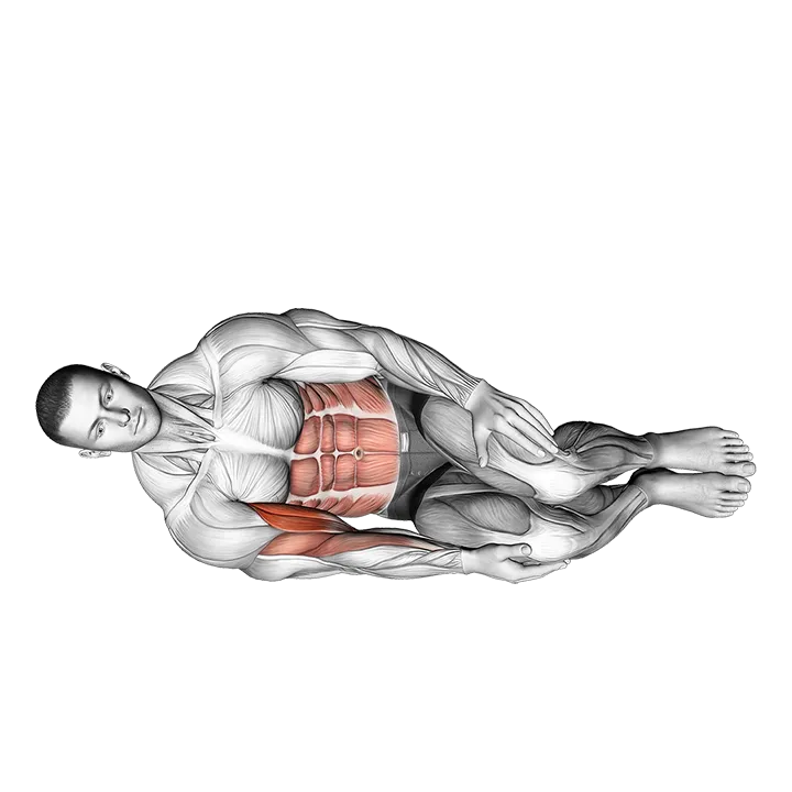 Bodyweight Side Lying Biceps Curl exercise animation (Male)