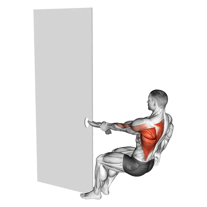 One Arm Towel Row exercise animation (Male)