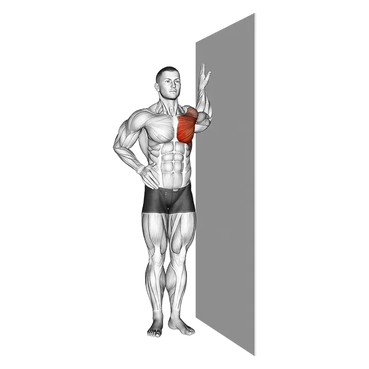 Bent Arm Chest Stretch exercise animation (Male)