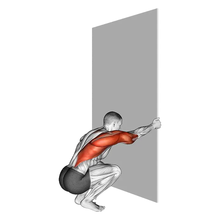 Reaching upper back stretch exercise animation (Male)