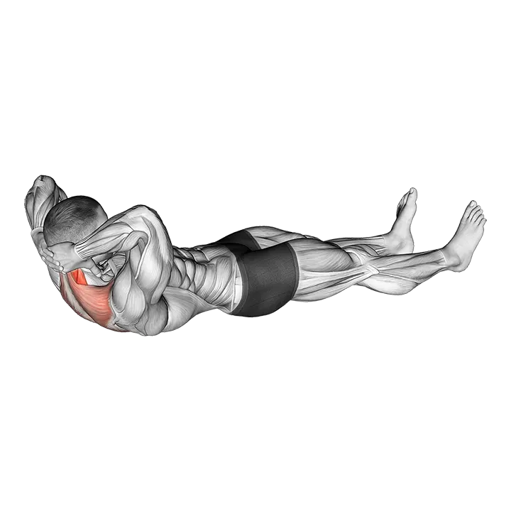 Lying Neck Extensor Stretch exercise animation (Male)