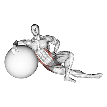 Exercise Ball Lying Abductor Stretch