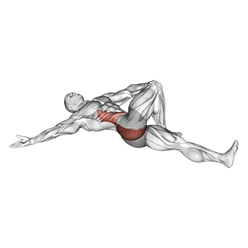 Lying Cross Over Knee Pull Down Stretch