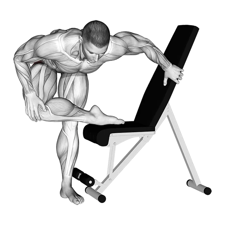 Standing Leg Tuck Hip Stretch exercise animation (Male)