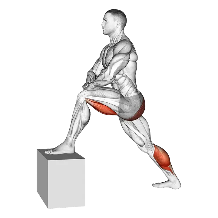 Standing Hip Flexor Stretch exercise animation (Male)