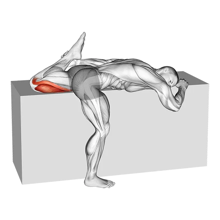 Quadriceps Stretch On Box exercise animation (Male)