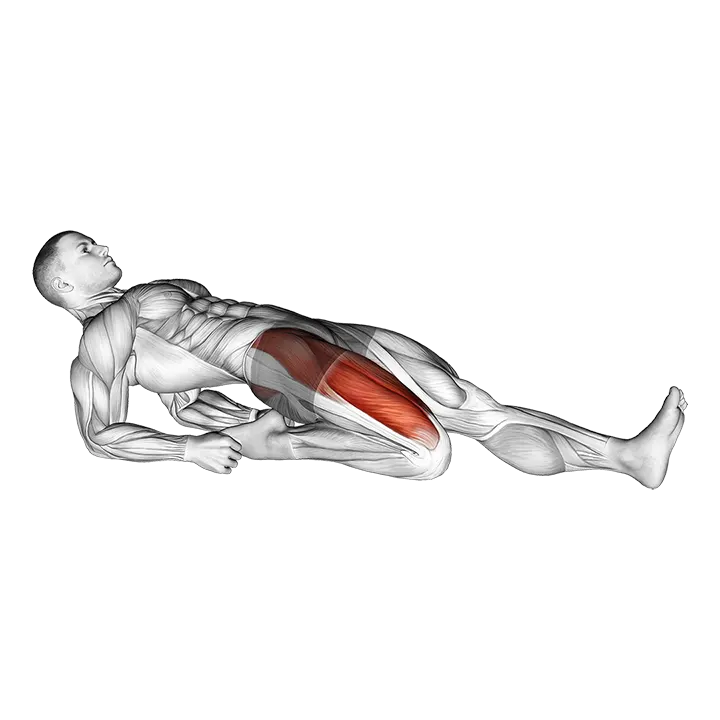 Single Lean Back Quadriceps Stretch exercise animation (Male)