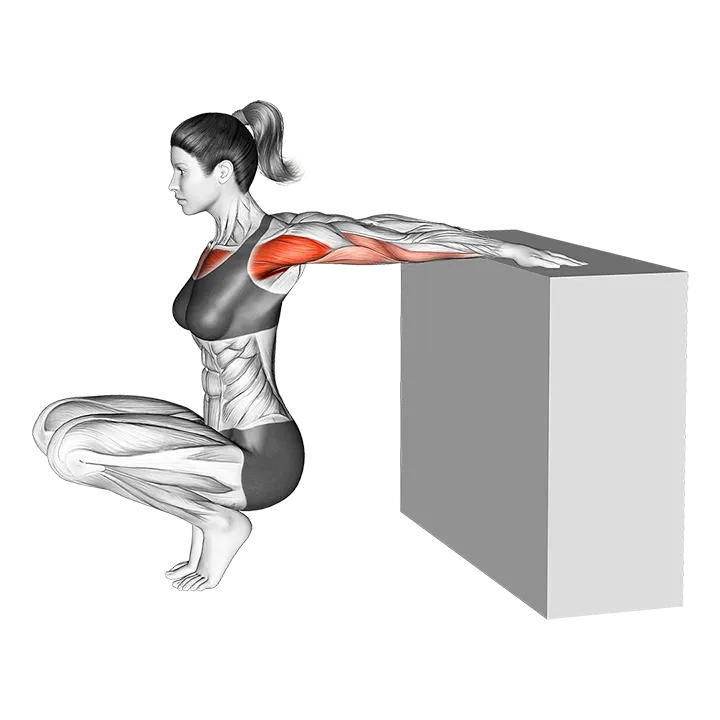 Reverse Shoulder Stretch exercise animation (Female)