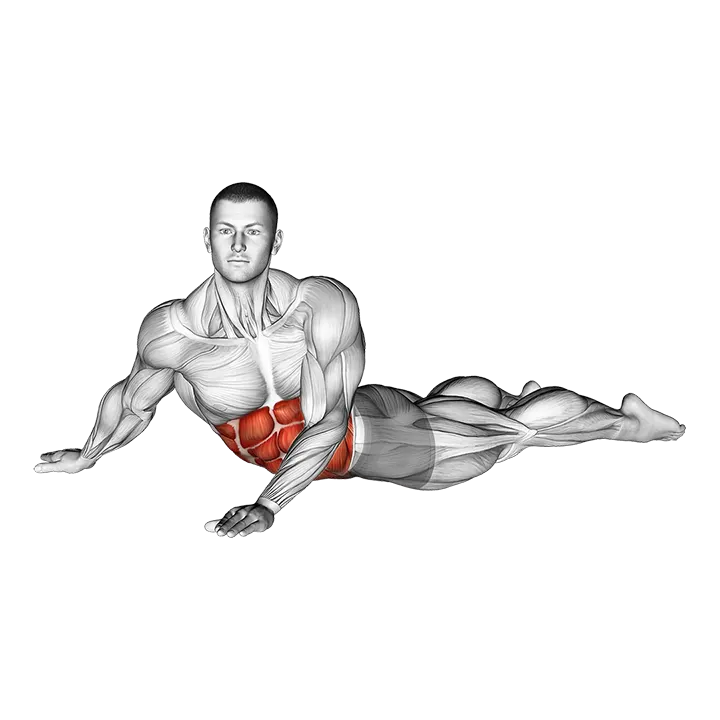 Rotating Stomach Stretch exercise animation (Male)