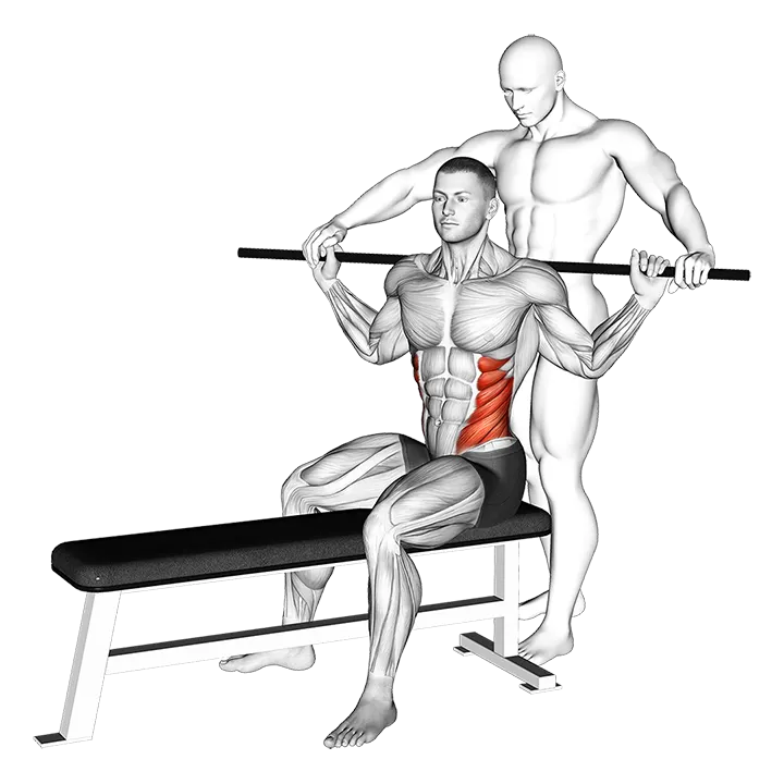 Assisted Obliques Stretch exercise animation (Male)
