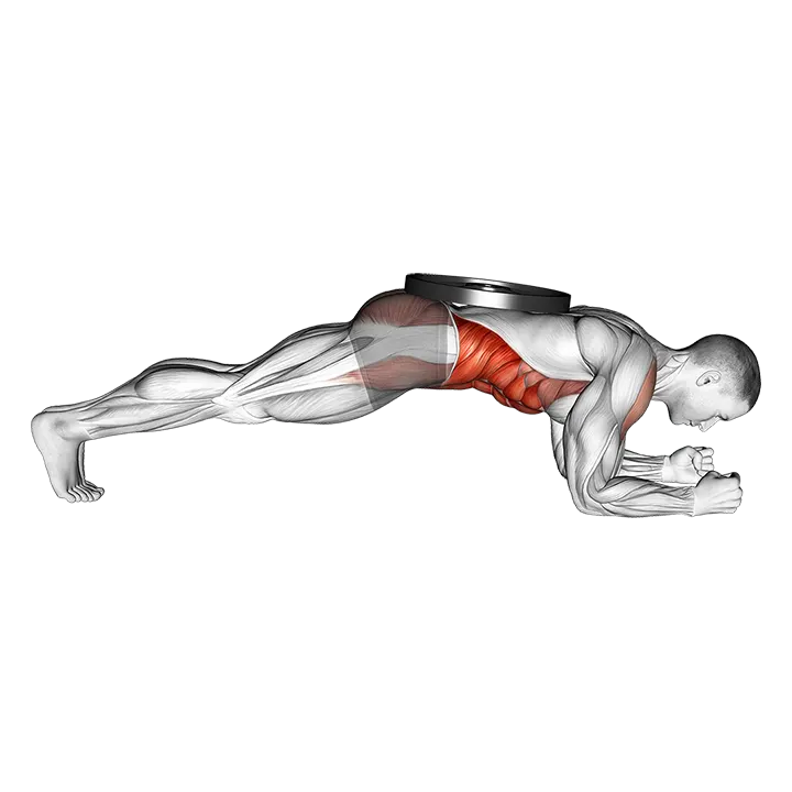 Weighted Front Plank exercise animation (Male)