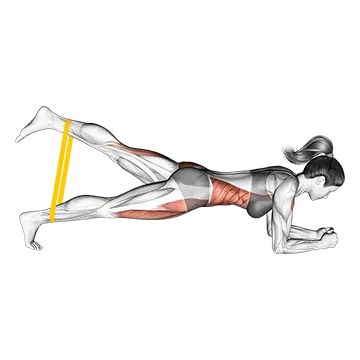Resistance Band Front Plank With Kicked Leg