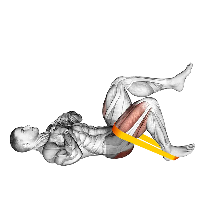 Resistance Band One Leg Glute Bridge exercise animation (Männlich)