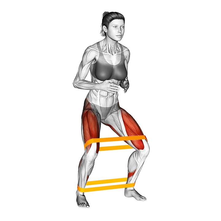 Resistance Band Side Walk exercise animation (Female)