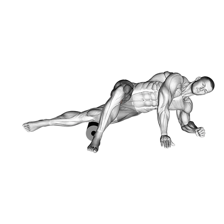 Roll Hip Lat Stretch exercise animation (Male)