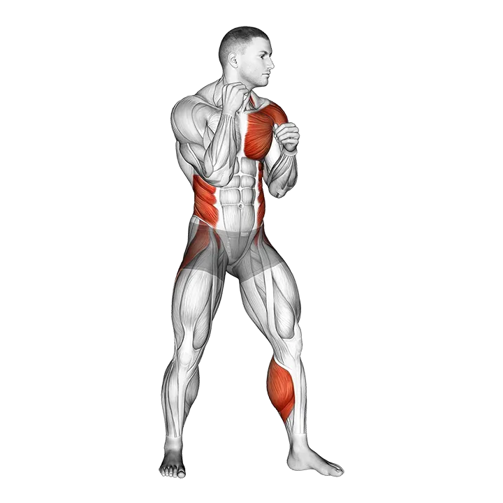 Left hook. Boxing exercise animation (Male)