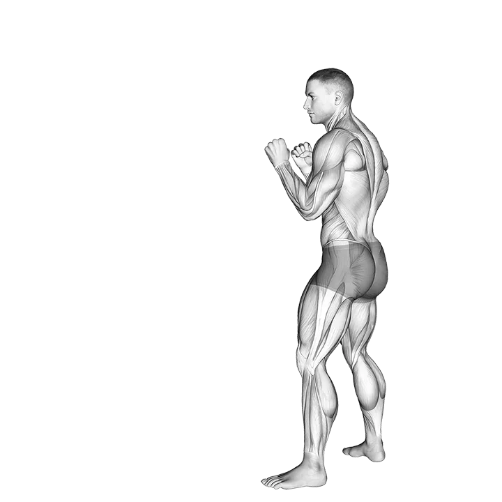 Rear Axe Kick. Kickboxing exercise animation (Male)
