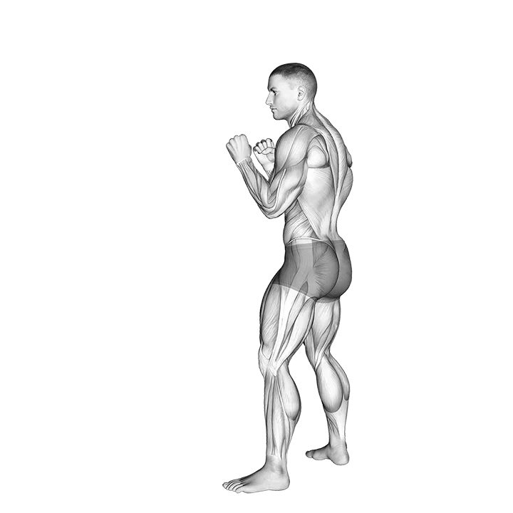 Spin Hook Kick. Kickboxing exercise animation (Male)
