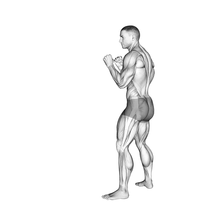 Side Kick. Kickboxing exercise animation (Male)