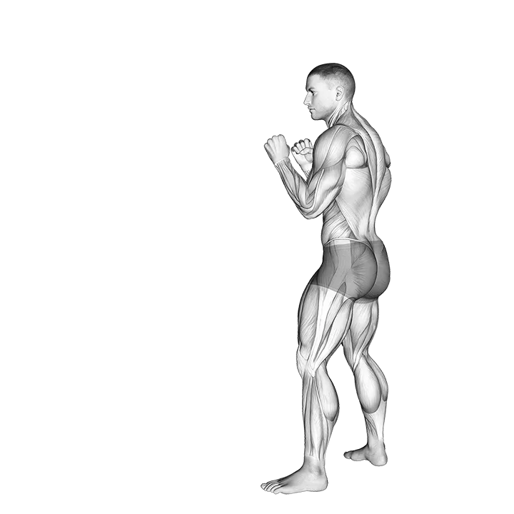 Roundhouse Kick. Kickboxing exercise animation (Male)