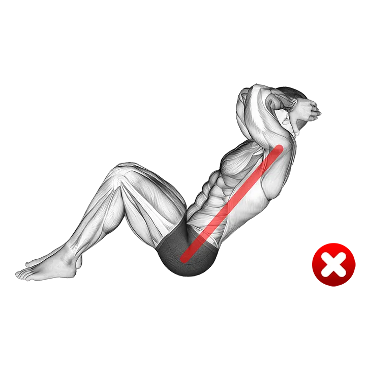 Crunch - Back (WRONG-RIGHT) exercise animation (Male)