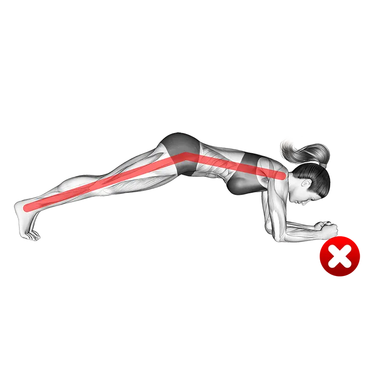 Front Plank - Butt (WRONG-RIGHT) exercise animation (Male)