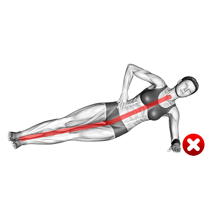 Side Plank - Butt (WRONG-RIGHT) exercise animation (Male)