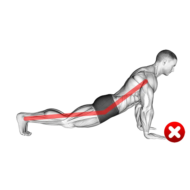 Push-up - Start position (WRONG-RIGHT) exercise animation (Male)