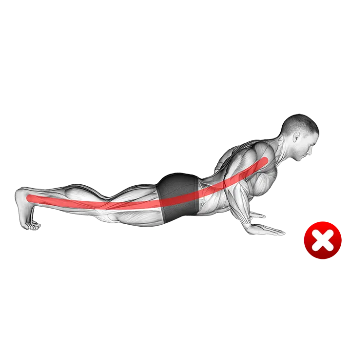 Push-up - End position (WRONG-RIGHT) exercise animation (Male)