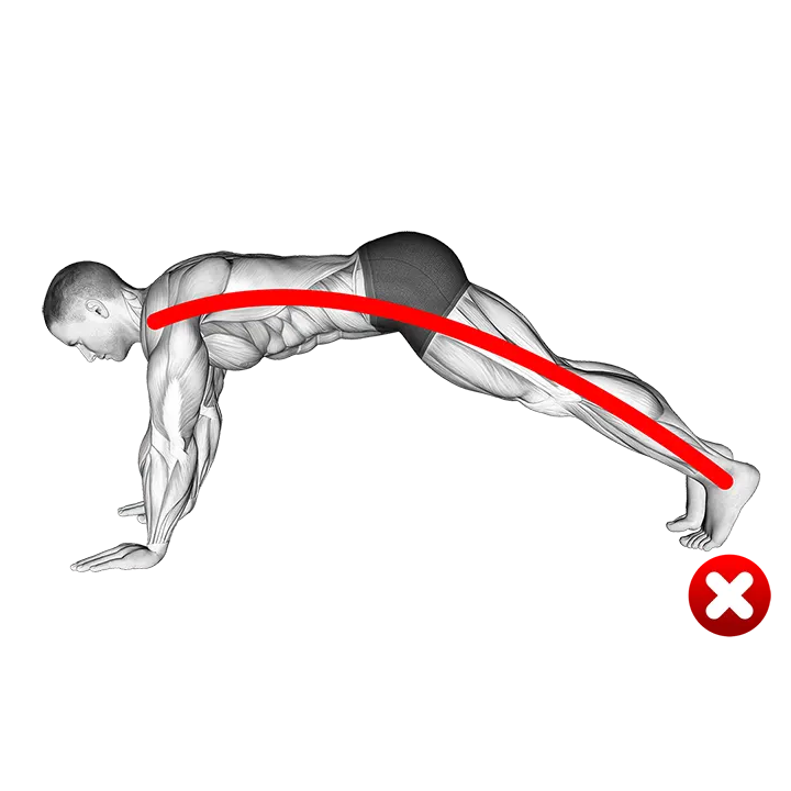 Plank - Butt (WRONG-RIGHT) exercise animation (Male)