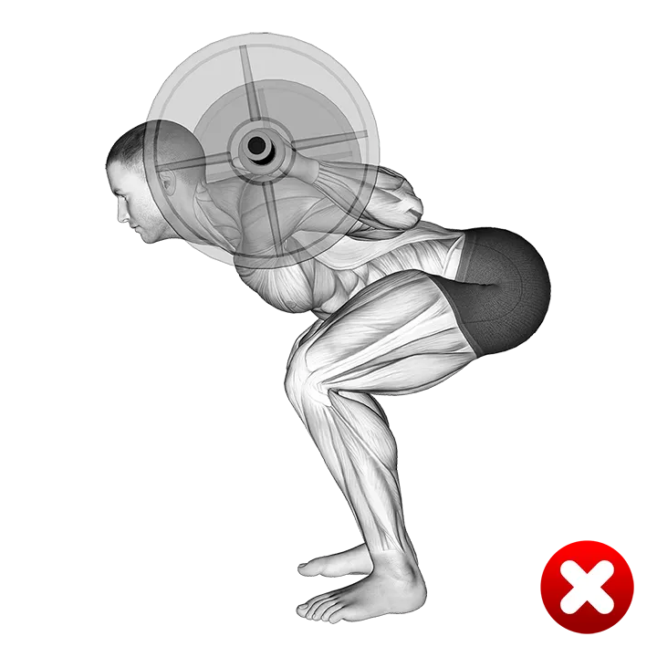 Barbell Squat - Hips (WRONG-RIGHT) exercise animation (Male)