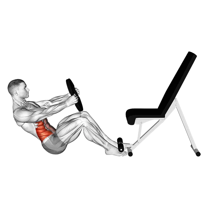 Weighted Russian Twist (VERSION 2) exercise animation (Hombre)