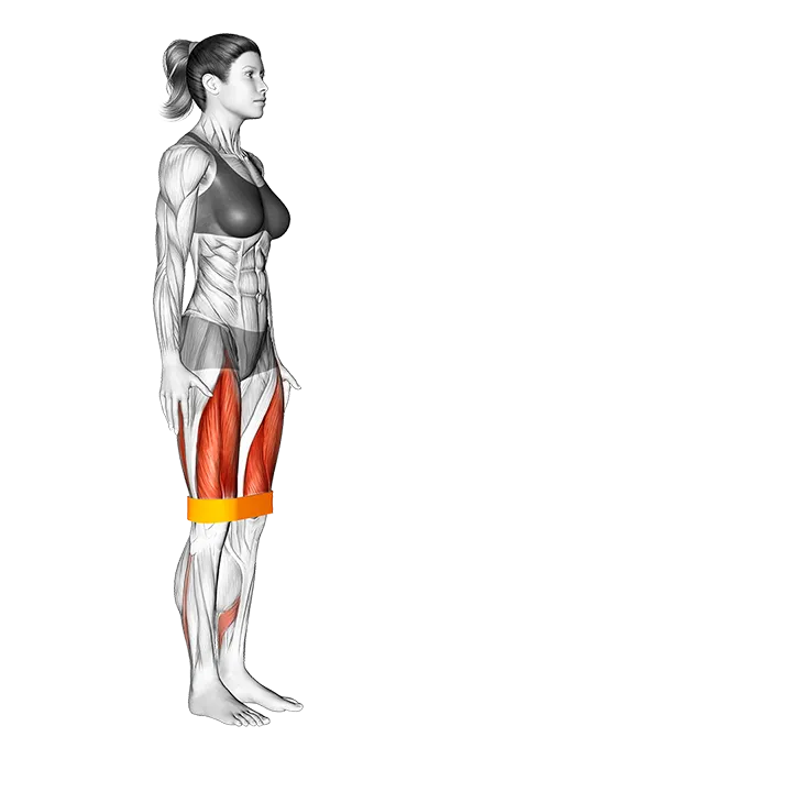 Resistance Band Lunge exercise animation (Mujer)