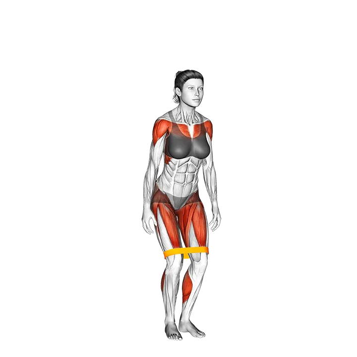 Resistance Band Jumping Jack exercise animation (Mujer)